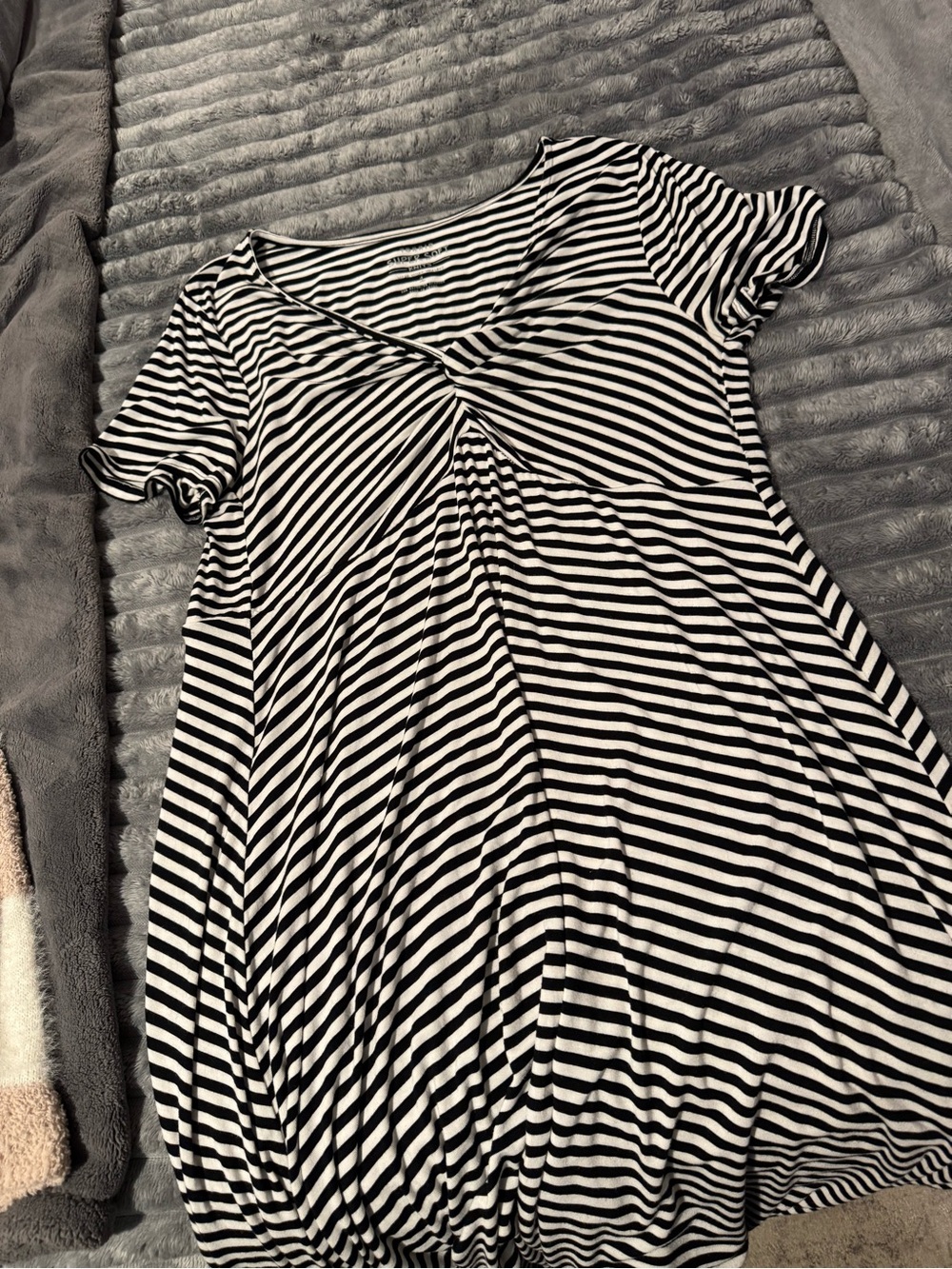 Torrid Black and White Striped Super Soft Knit Dress